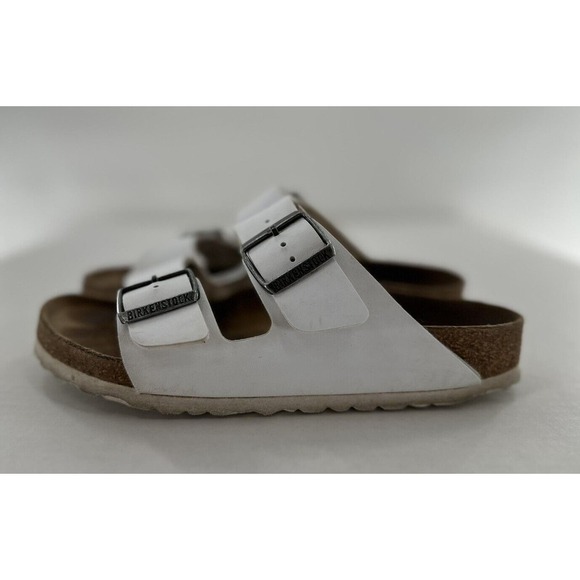 Birkenstock Shoes - Birkenstock Arizona White Slip on Leather Sandals Size EU 37 6.5 US